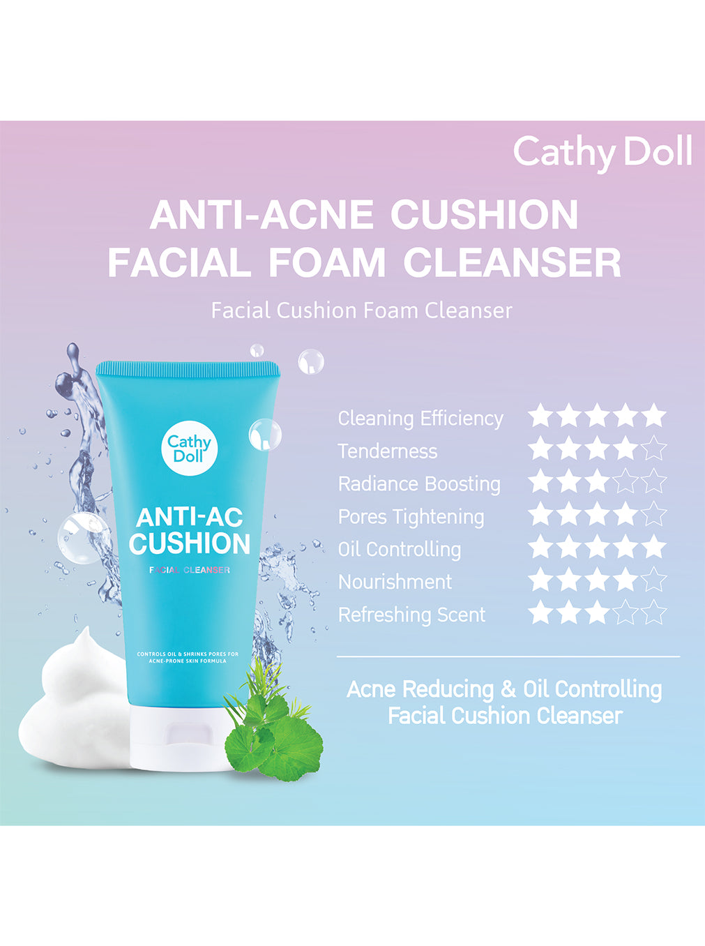 Anti-Acne Cushion Facial Foam Cleanser