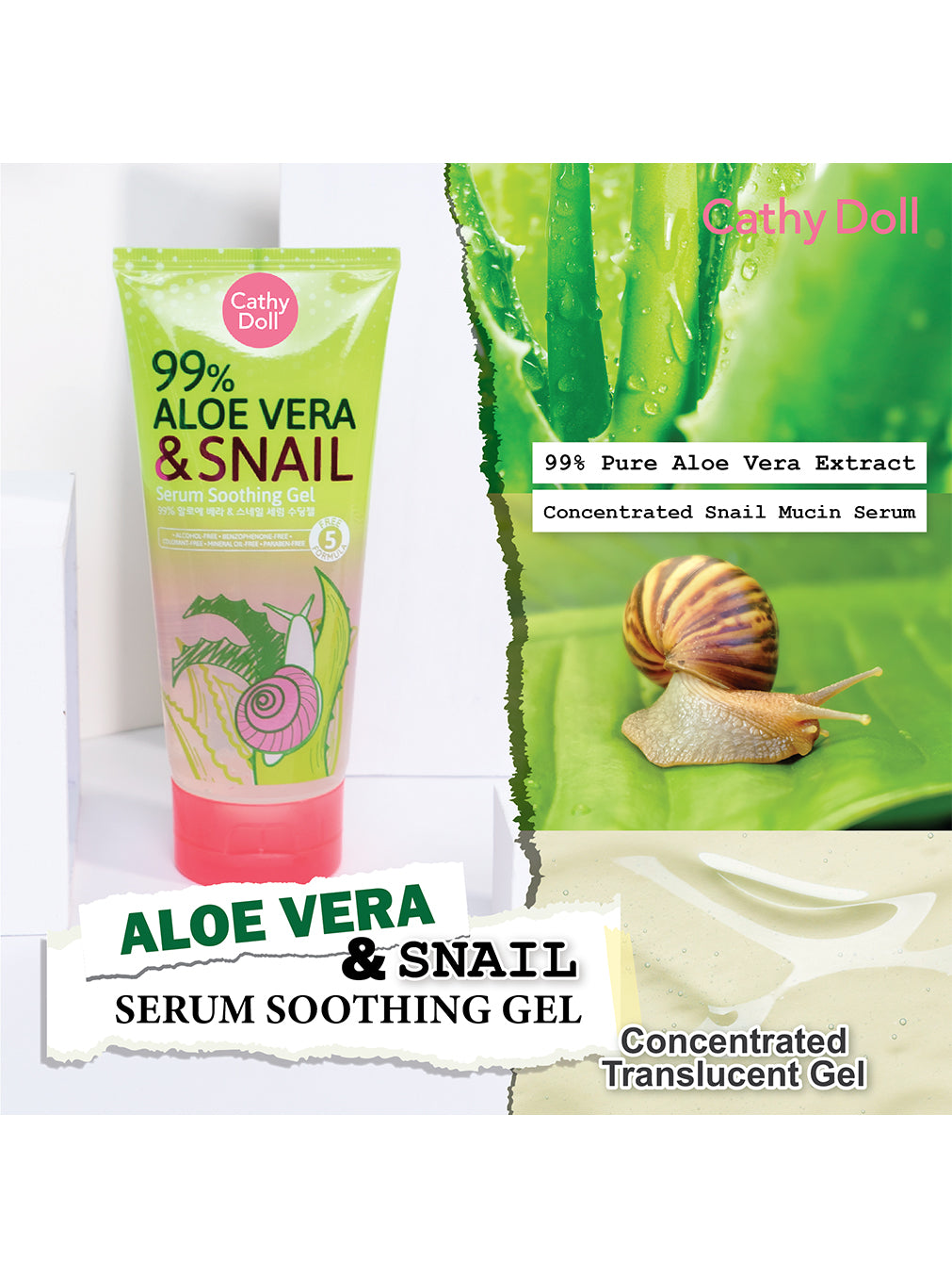 99% Aloe Vera & Snail Serum Soothing Gel