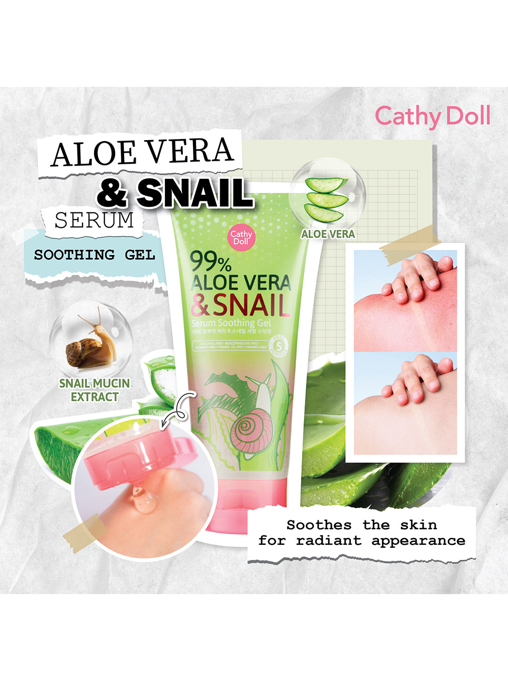 99% Aloe Vera & Snail Serum Soothing Gel