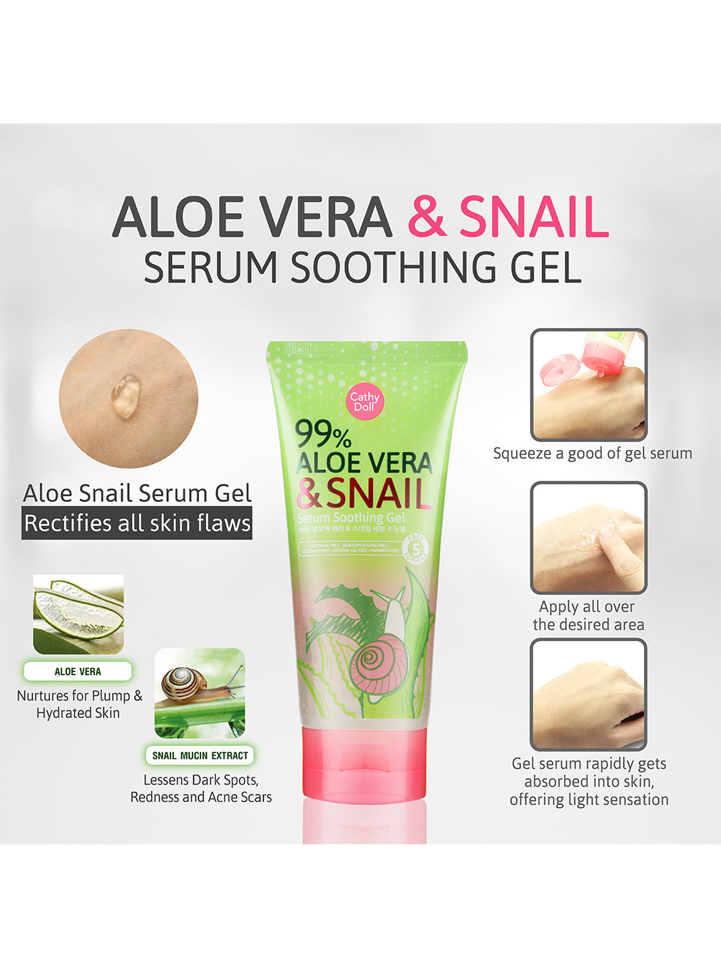 99% Aloe Vera & Snail Serum Soothing Gel